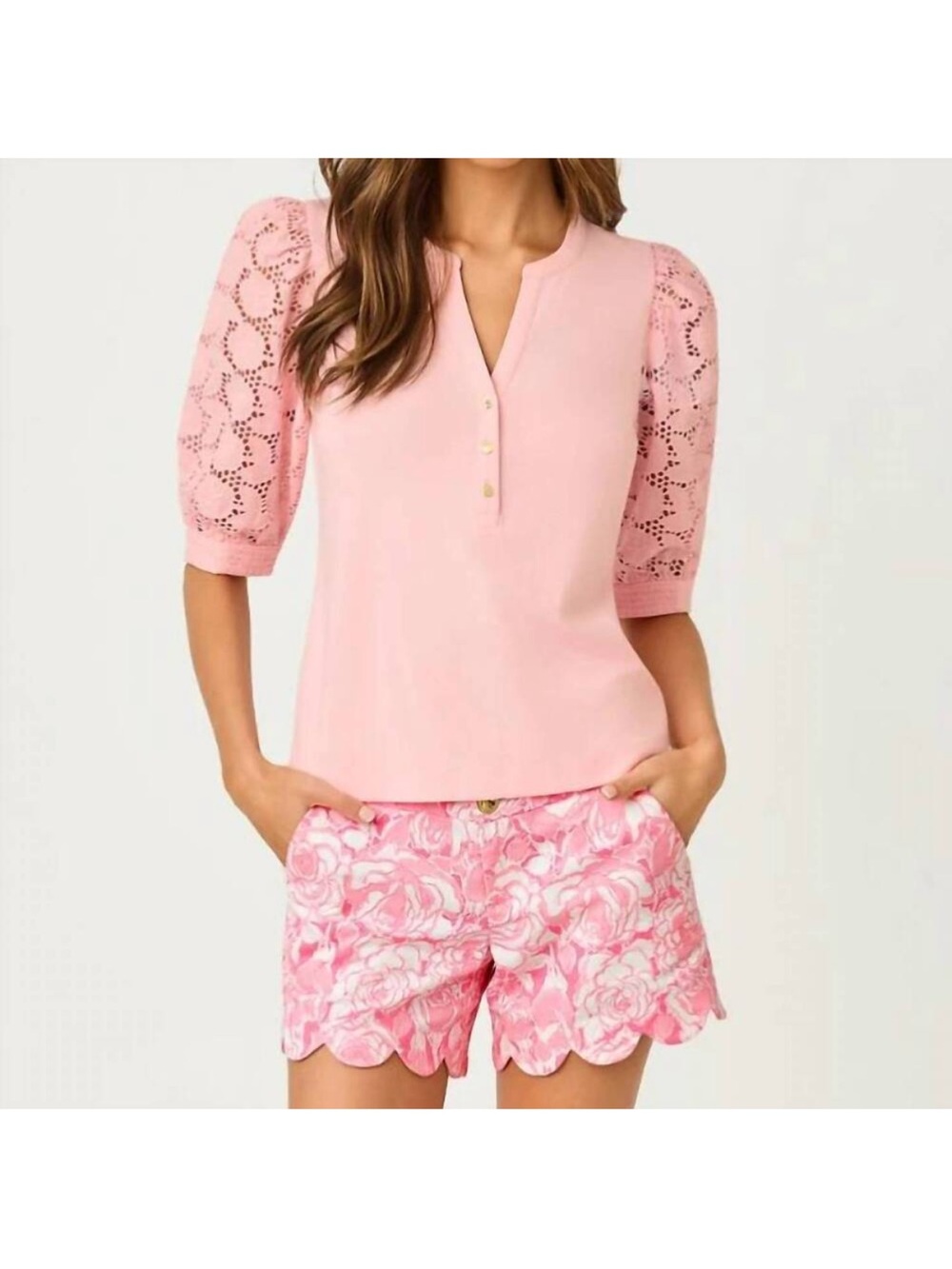 NWT Lilly Pulitzer Pink Eyelet Ronson Knit Too